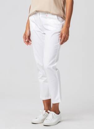 Pantalon 7/8 talie elastică mărime normală alb TONI femeie