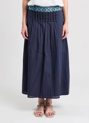 Fustă lungă închidere cu fermoar lateral albastru MD'M femeie