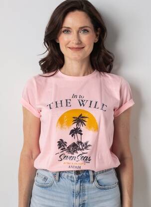 Tricou croială dreaptă mâneci scurte roz ANDAM femeie