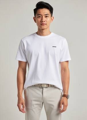 Tricou broderie mâneci scurte alb MISE AU GREEN bărbat