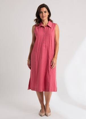 Rochie midi fără mâneci fără mâneci roz YERSE femeie