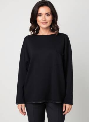 Pulover croială cambrată mâneci lungi negru MARIA BELLENTANI femeie