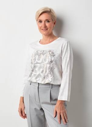 Tricou mâneci 3/4 mâneci 3/4 gri RABE femeie