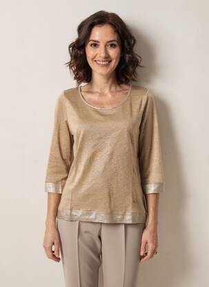 Tricou mâneci 3/4 mâneci 3/4 maro LE BOUDOIR D'EDOUARD femeie