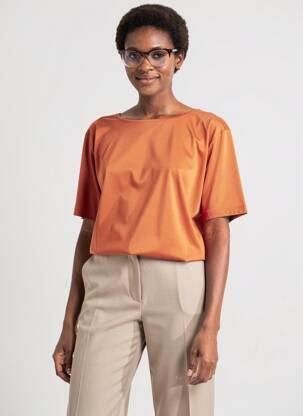 Tricou elasticitate mâneci scurte portocalie YERSE femeie