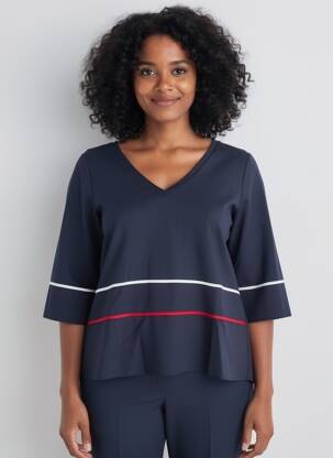 Tricou mâneci 3/4 mâneci 3/4 albastru MARIA BELLENTANI femeie