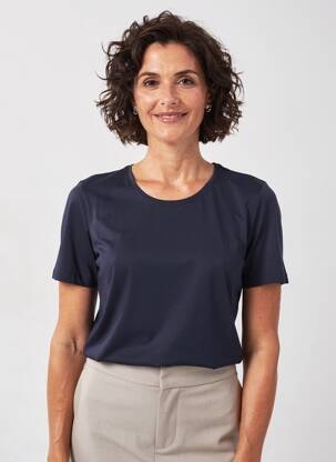 Tricou elasticitate mâneci scurte albastru BARBARA LEBEK femeie