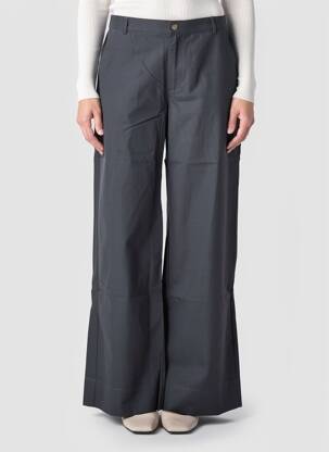Pantalon larg țesătură poplin mărime normală gri YERSE femeie
