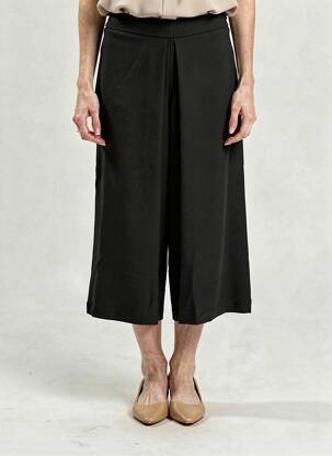 Pantalon trei sferturi talie elastică mărime normală negru MARIA BELLENTANI femeie