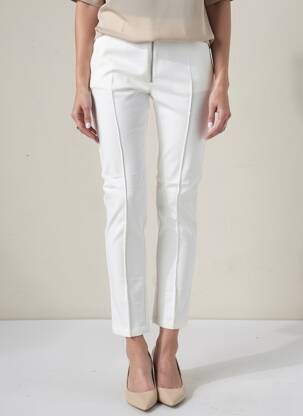 Pantalon 7/8 elasticitate mărime normală alb REIKO femeie