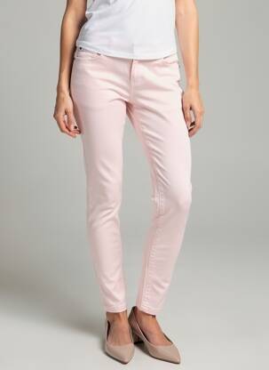 Pantalon slim țesătură poplin mărime normală roz KARL MARC JOHN femeie