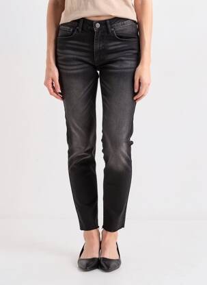 Pantalon slim țesătură acoperită mărime normală negru REIKO femeie