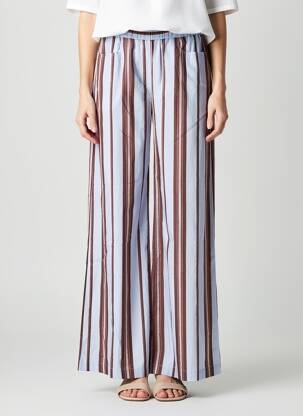 Pantalon larg țesătură poplin mărime normală violet DIEGA femeie