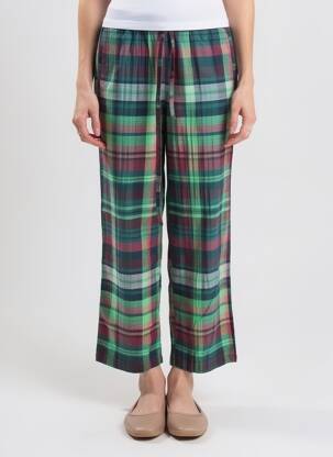 Pantalon 7/8 talie elastică mărime normală verde DIEGA femeie