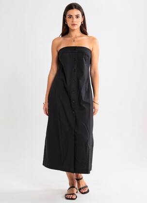 Rochie midi fără mâneci fără mâneci negru SAMSOE & SAMSOE femeie