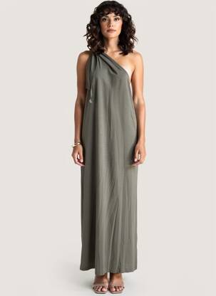 Rochie lungă fără mâneci fără mâneci verde DIEGA femeie