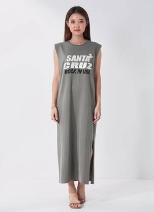 Rochie lungă fără mâneci fără mâneci gri NEWTONE femeie