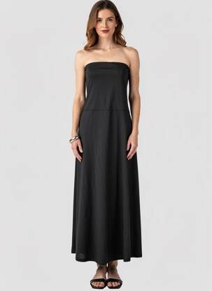 Rochie lungă fără mâneci fără mâneci negru BELIZA femeie