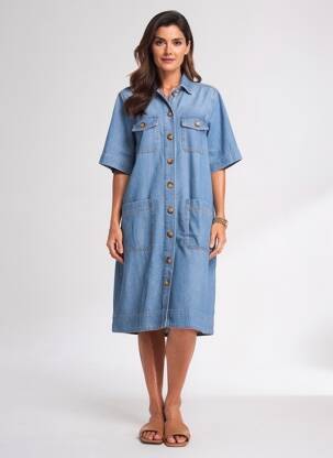 Rochie midi mâneci scurte mâneci scurte albastru GERARD DAREL femeie
