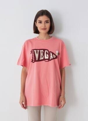 Tricou croială dreaptă mâneci scurte roz NEWTONE femeie