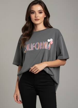 Tricou croială dreaptă mâneci scurte gri NEWTONE femeie