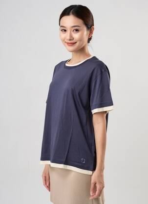 Tricou croială dreaptă mâneci scurte albastru GERARD DAREL femeie