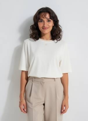 Tricou croială dreaptă mâneci scurte alb GERARD DAREL femeie