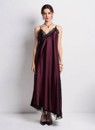 Rochie lungă bretele subțiri bretele subțiri violet IMPERIAL femeie