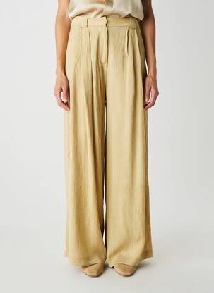 Pantalon larg închidere cu fermoar sub clapetă cu cârlig mărime normală bej SEASON femeie