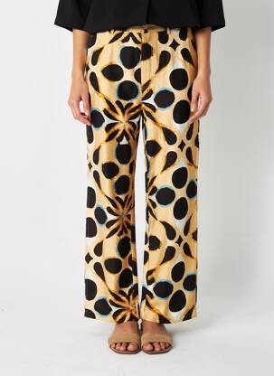 Pantalon drept țesătură crep mărime normală bej SEE U SOON femeie