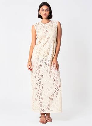 Rochie lungă fără mâneci fără mâneci bej SCOTCH & SODA femeie