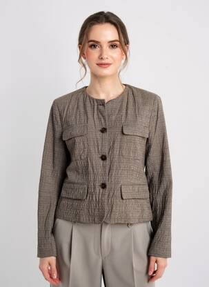 Jachete elegante buzunare maro MKT STUDIO femeie