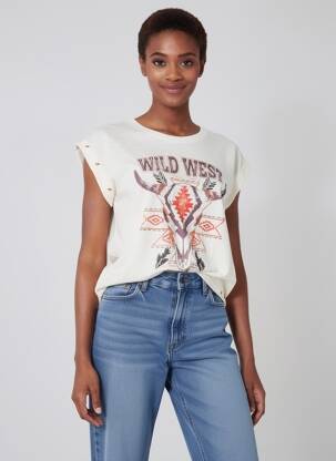 Tricou croială dreaptă mâneci scurte bej MKT STUDIO femeie