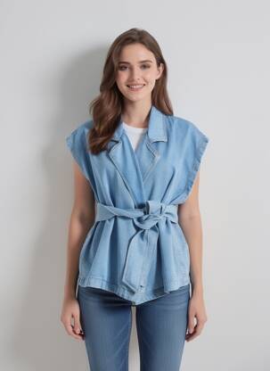 Jachete casual guler tip costum albastru SACRÉCOEUR femeie