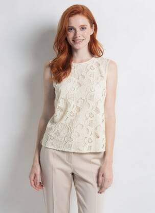 Top croială cambrată fără mâneci bej SCOTCH & SODA femeie