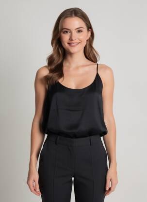 Top mâneci cu bretele ajustabile bretele subțiri negru SCOTCH & SODA femeie