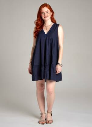 Rochie scurtă fără mâneci fără mâneci albastru NAIS femeie