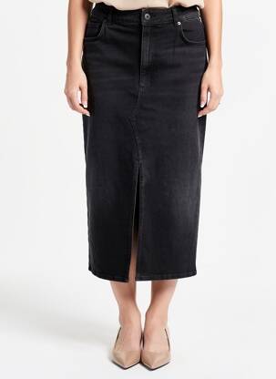Fustă midi elasticitate negru CUP OF JOE DENIM femeie