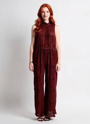 Salopetă-pantalon țesătură crep fără mâneci portocalie SCOTCH & SODA femeie