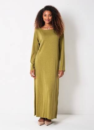 Rochie lungă mâneci lungi mâneci lungi verde AMERICAN VINTAGE femeie