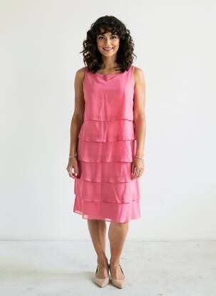 Rochie midi croială fluidă fără mâneci roz VERA MONT femeie