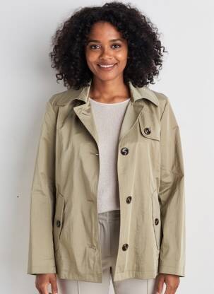 Trench buzunare fără glugă verde BETTY BARCLAY femeie