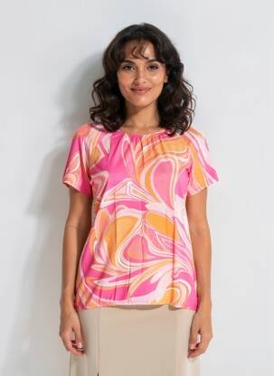 Tricou imprimeu fantezie mâneci scurte roz BETTY BARCLAY femeie