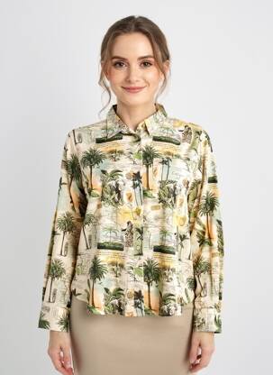Cămașă croială cambrată mâneci lungi bej MKT STUDIO femeie