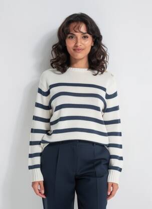 Pulover elasticitate mâneci lungi bej SIGNE NATURE femeie
