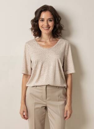 Tricou elasticitate mâneci scurte bej STREET ONE femeie