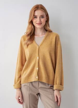 Vestă cu mâneci lungi strânsă pe partea de jos bej AMERICAN VINTAGE femeie