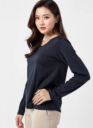 Tricou mâneci lungi mâneci lungi albastru ANONYM APPAREL femeie