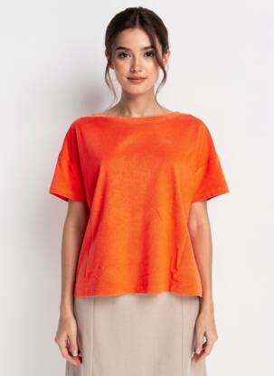 Tricou croială dreaptă mâneci scurte portocalie ANONYM APPAREL femeie
