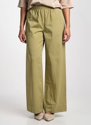 Pantalon larg țesătură poplin mărime normală verde JC.SOPHIE femeie